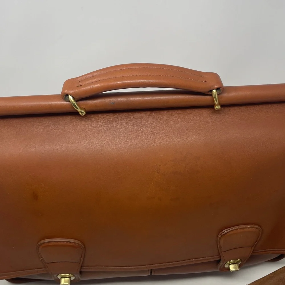 Vintage Coach Dowel British Tan Leather Laptop Briefcase #5297🖤